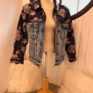Desigual Denim Floral Jacket Size 38